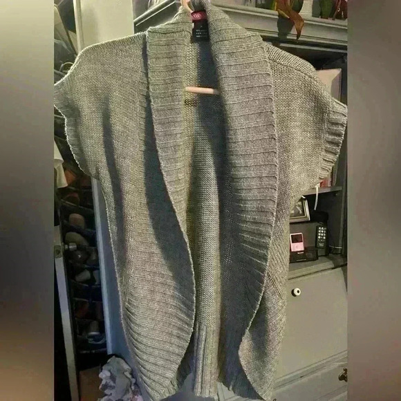 Short Sleeved Cardigan Sweater by Say What - Picture 1 of 1